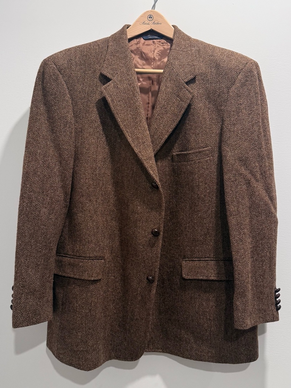 Brook Brothers Harris Tweed Blazer 100% Pure New Wool made in Italy 🇮🇹